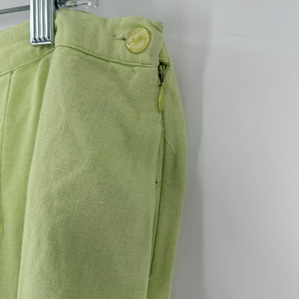 Rachel Rose Green Linen Eyelet Embroidered Wide Leg Pants - Picture 2 of 12